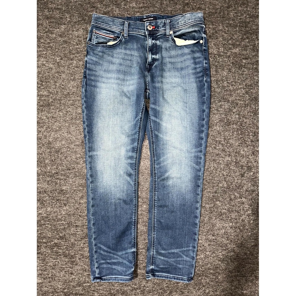 Tommy Hilfiger Jeans Mens 31x30 Blue Denim‎ Medium Wash Straight Leg Outdoor
